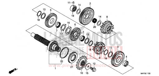 TRANSMISSION (COUNTERSHAFT) CBR500RAK de 2019